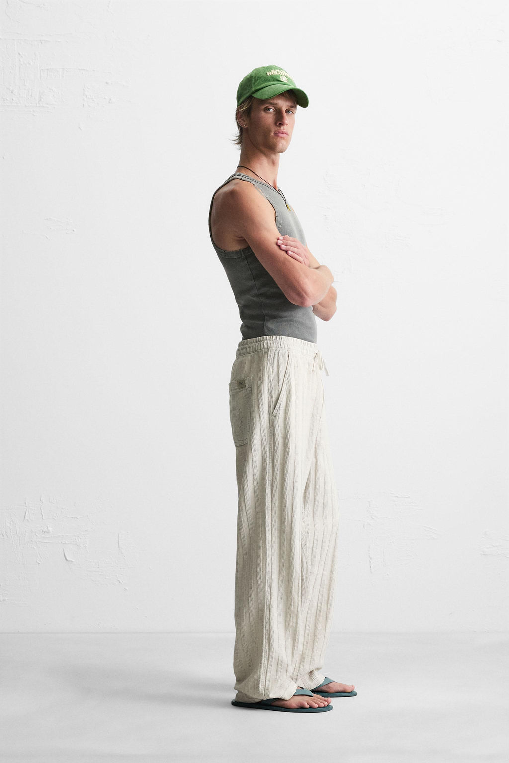 RELAXED FIT JACQUARD TROUSERS - Zara фото 4