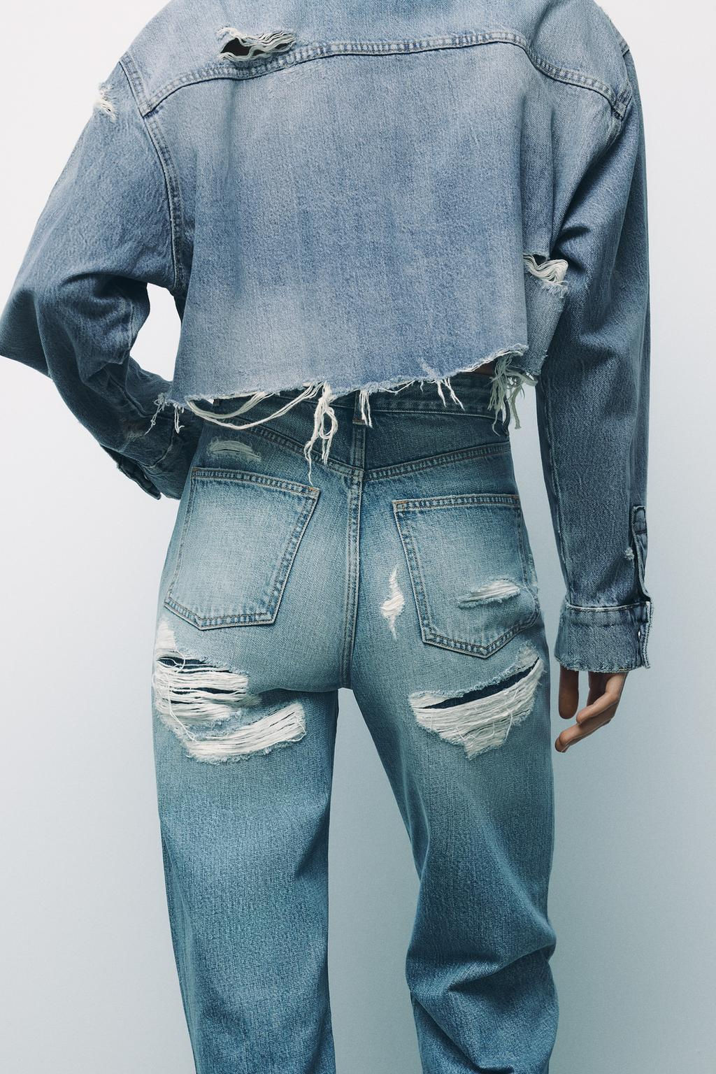 TRF WIDE-LEG HIGH-WAIST FULL LENGTH JEANS - Zara фото 4