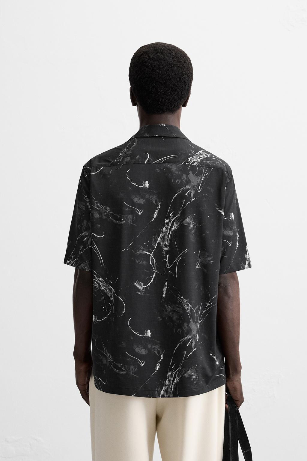 ABSTRACT PRINT STRETCH SHIRT - Zara фото 3