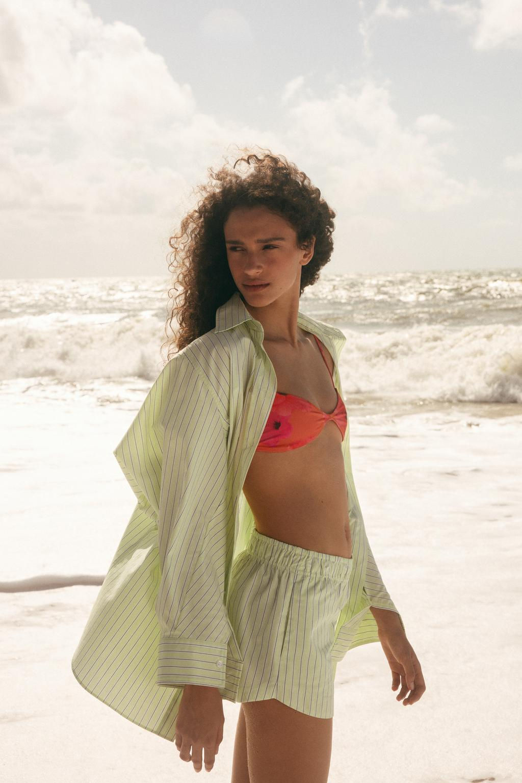 OVERSIZE STRIPED POPLIN SHIRT - Zara фото 3