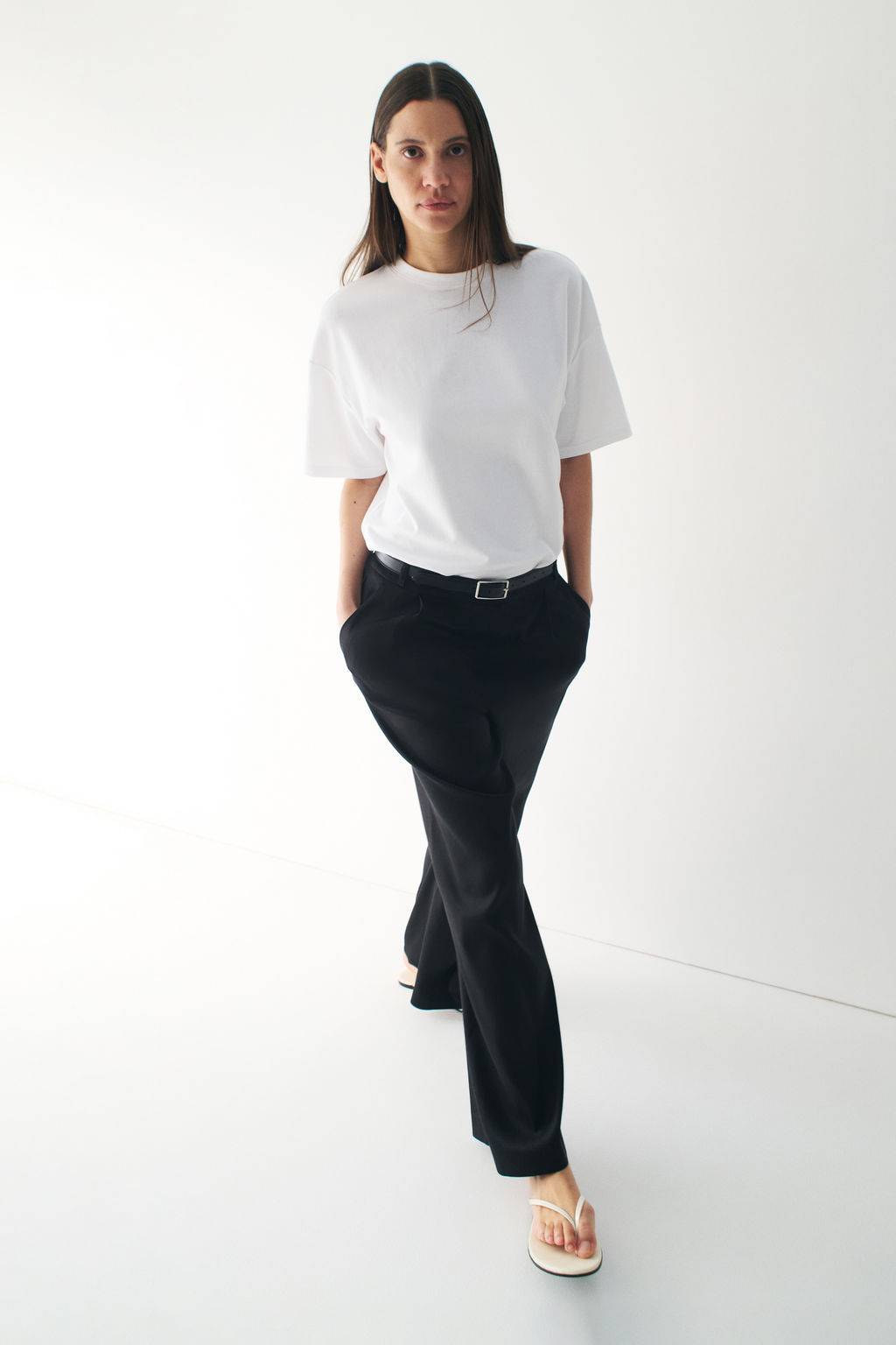 Pantal?n sastre amplio en mezcla de lino Easy Care - H&m фото 8