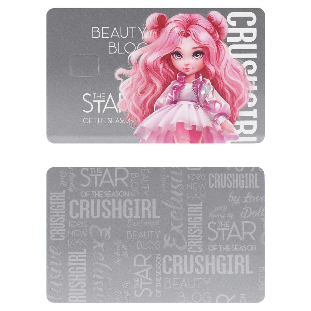 Наклейки на банковскую карту, арт. 71700 / 200 КРАСОТКА (2 шт. в наборе, материал наклеек: ПВХ; цвет: розовый, серый; декор: полноцветная печать; индивидуальная упаковка: подложка с европодвесом из мелованного картона + ПЭТ-пакет)