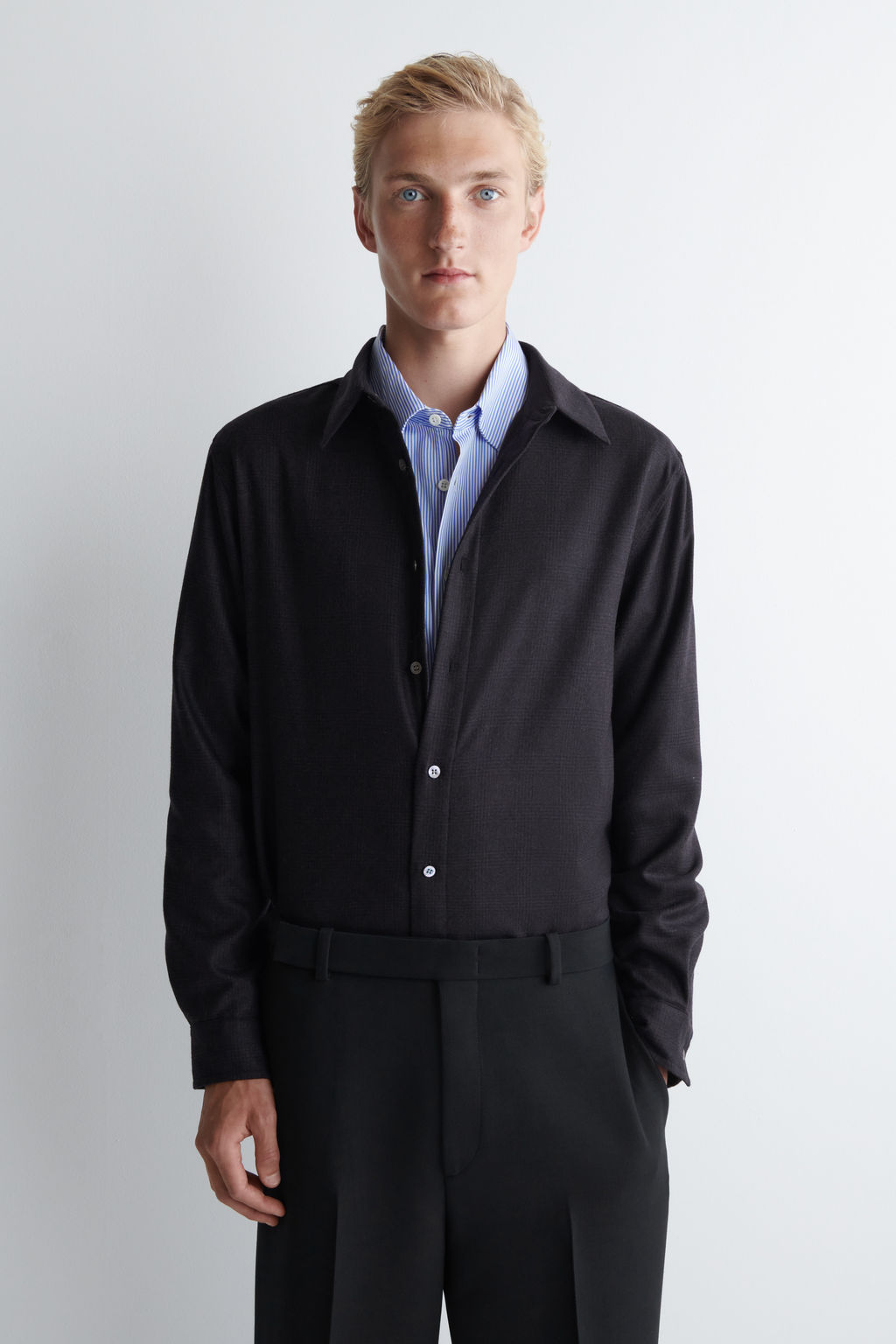 CAMISA DE FRANELA DE LANA RELAXED FIT - H&m фото 3