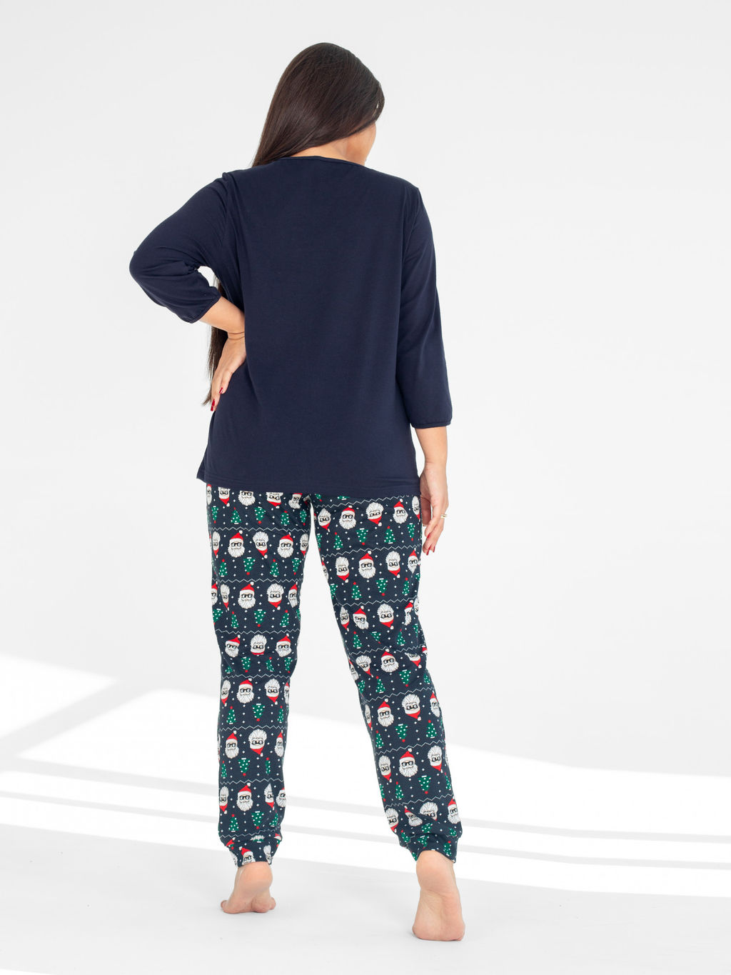 Пижама женская кулирка с брюками "ДЕД МОРОЗ"