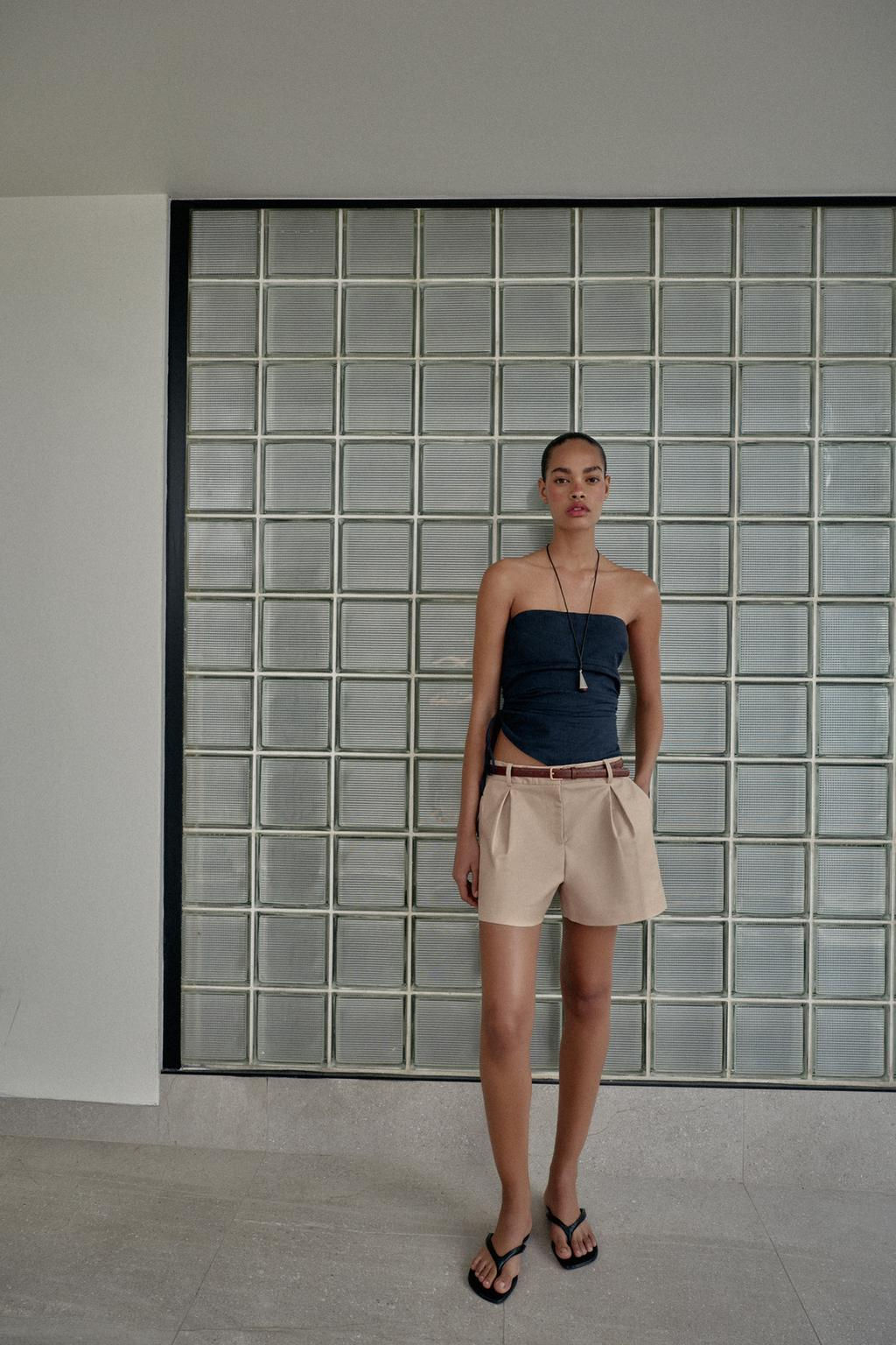 DARTED BERMUDA SHORTS WITH BELT - Zara фото 17