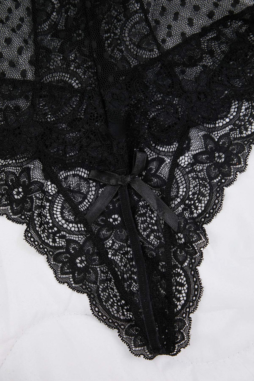 Siyah Tul Fitted Puantiyeli Body THMAW26BD00021 - Trendyolmilla фото 6