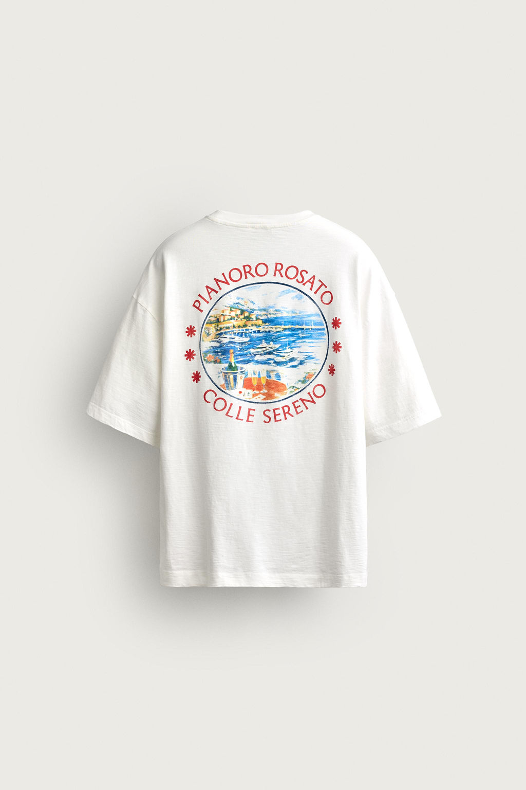 CAMISETA RELAXED FIT ESTAMPADOS CONTRASTE / Blanco roto - Zara фото 7