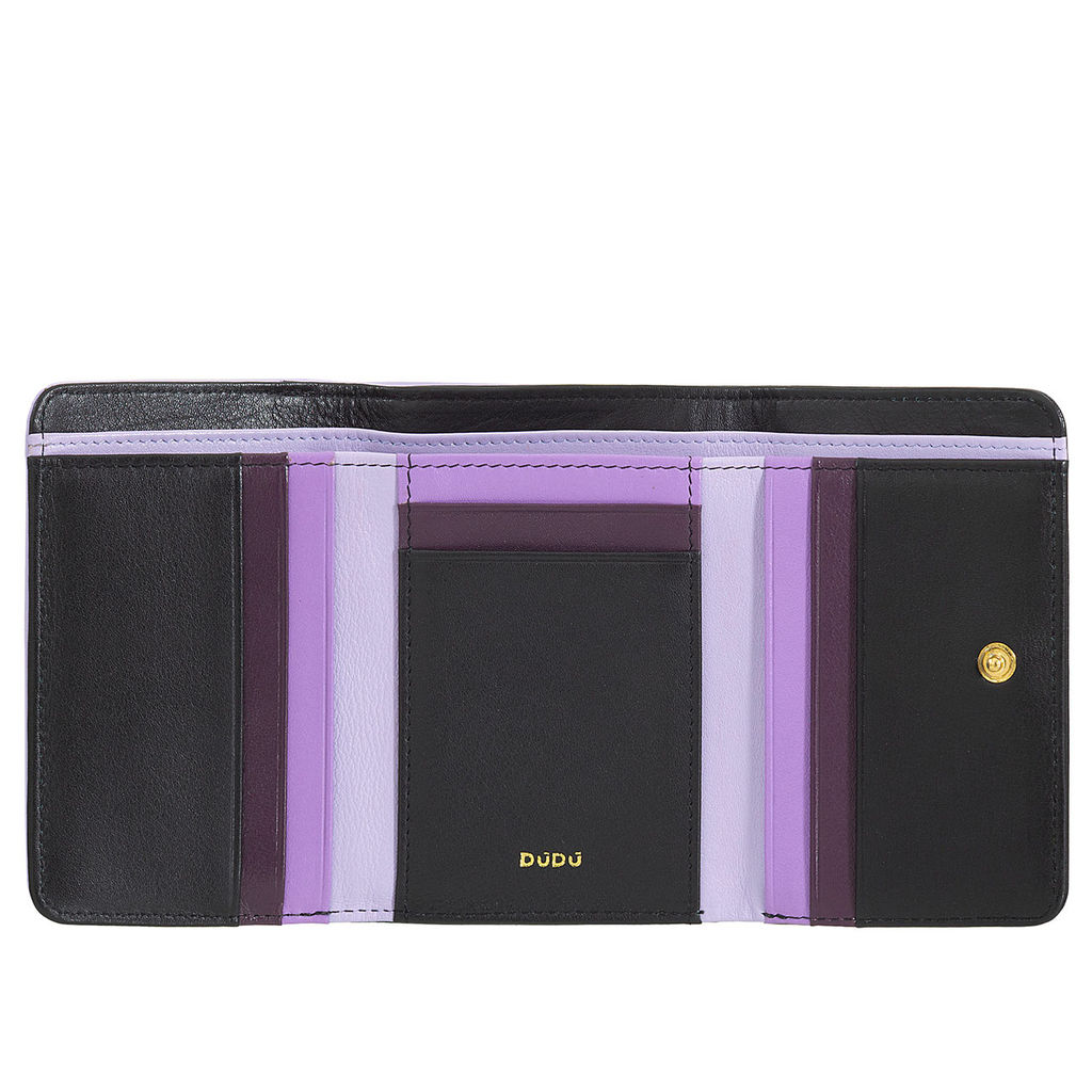 Итальянский кожаный кошелек DuDu серии Pemba | черно-лавандовый - Dudubags фото 3