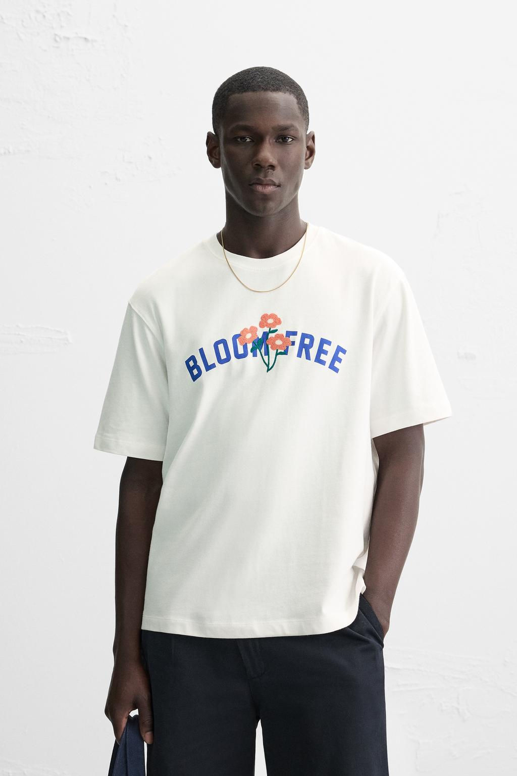 EMBROIDERED SLOGAN T-SHIRT - Zara фото 2