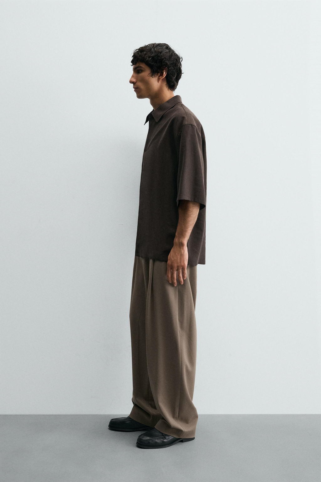 CAMISA FLUIDA RELAXED FIT / Marr?n - Zara фото 12