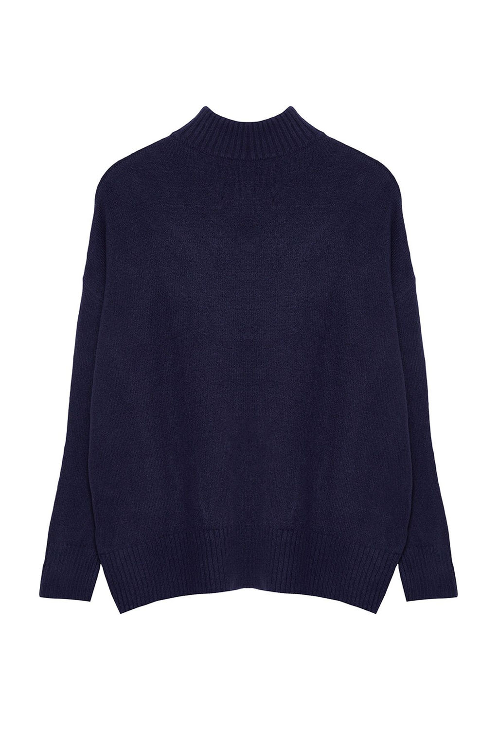 Lacivert Genis Kal?p Yumusak Dokulu Triko Kazak TWOAW23KZ00469