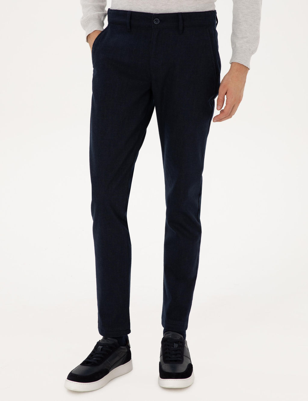 Lacivert Slim Fit Kanvas Pantolon - Pierre cardin фото 2