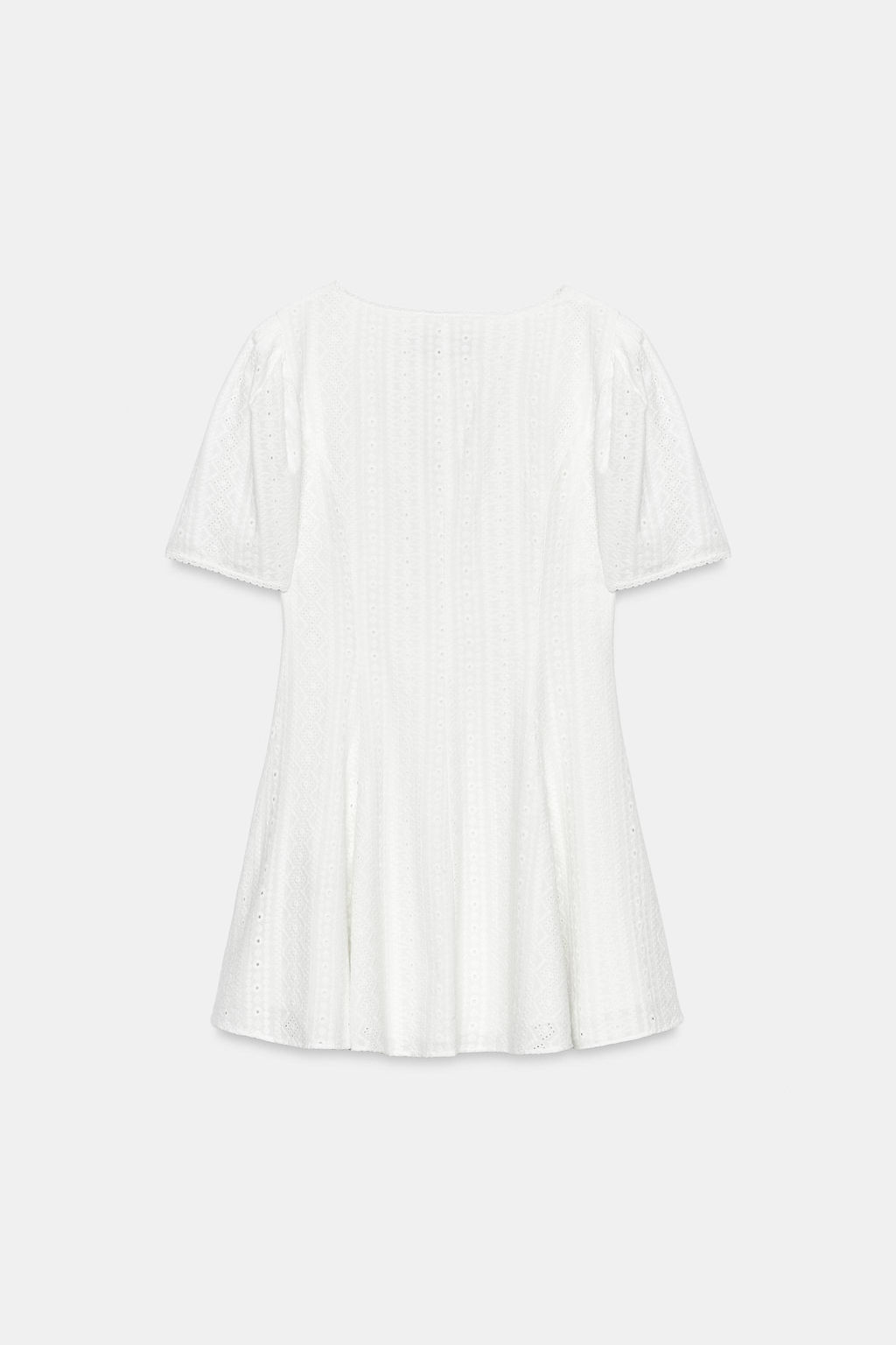 VESTIDO CORTO BORDADOS PERFORADOS / Blanco roto - Zara фото 9