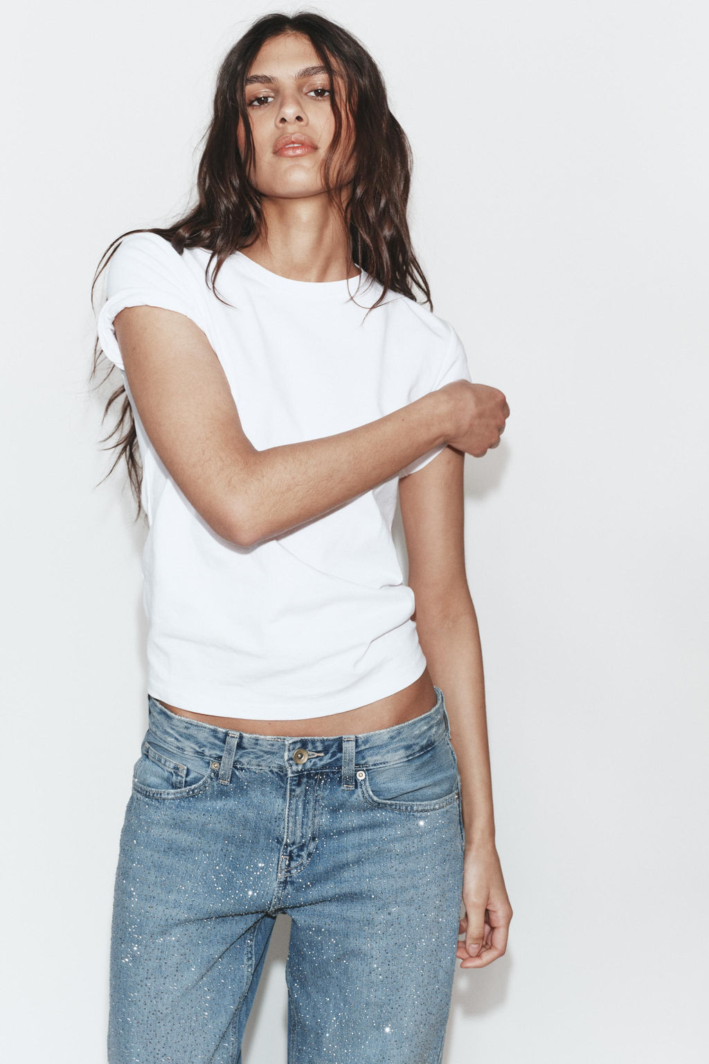 JEANS TRF RECTOS TIRO BAJO BRILLOS / Marino - Zara фото 9