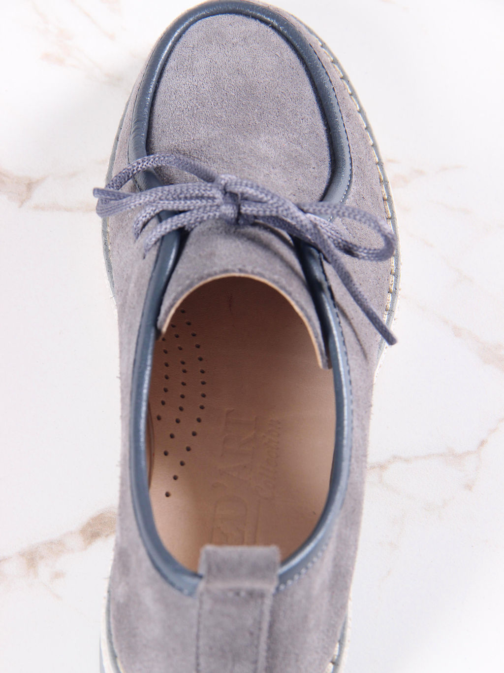 Мокасины 191.rosegr. серый замок замша