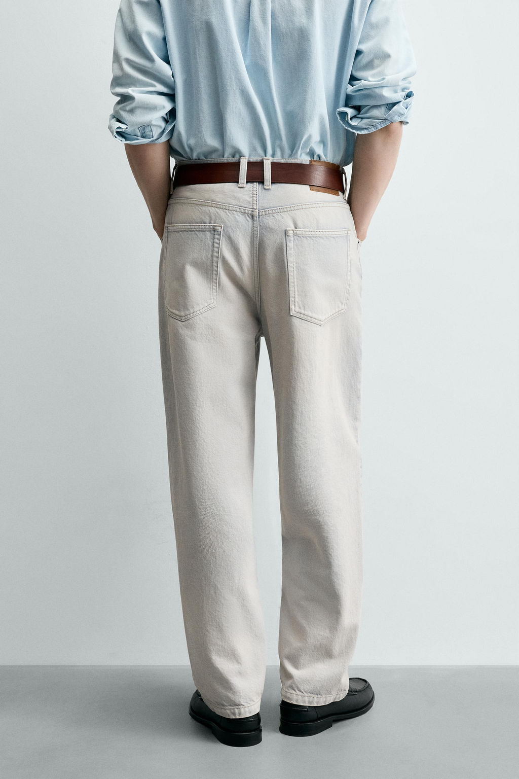 JEANS BAGGY CROPPED FIT / Azul claro - Zara фото 3