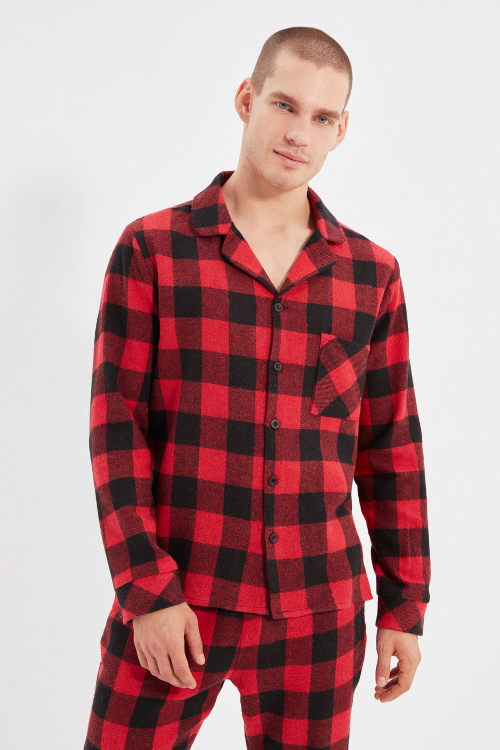TRENDYOL MAN K?rm?z? Regular Fit Ekose Pijama Tak?m? THMAW22PT0419 - Trendyolmilla фото 4