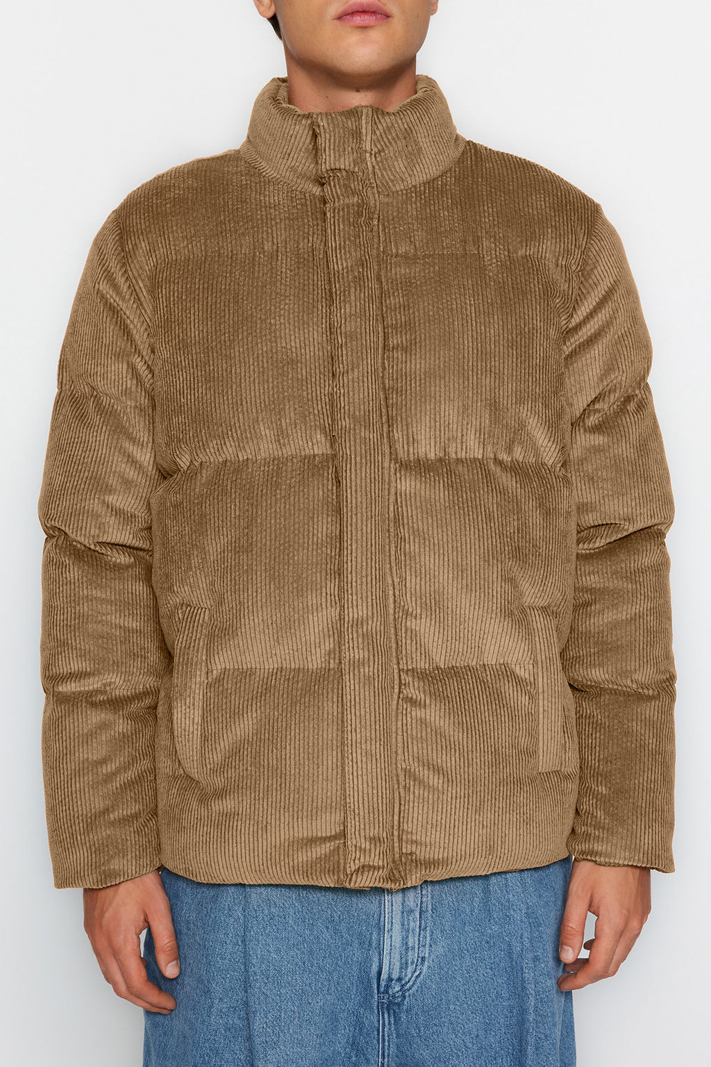 TRENDYOL MAN Camel Regular Fit Dik Yaka Fitilli Kadife Sisme K?sl?k Mont TMNAW22MO0182 - Trendyolmilla фото 11