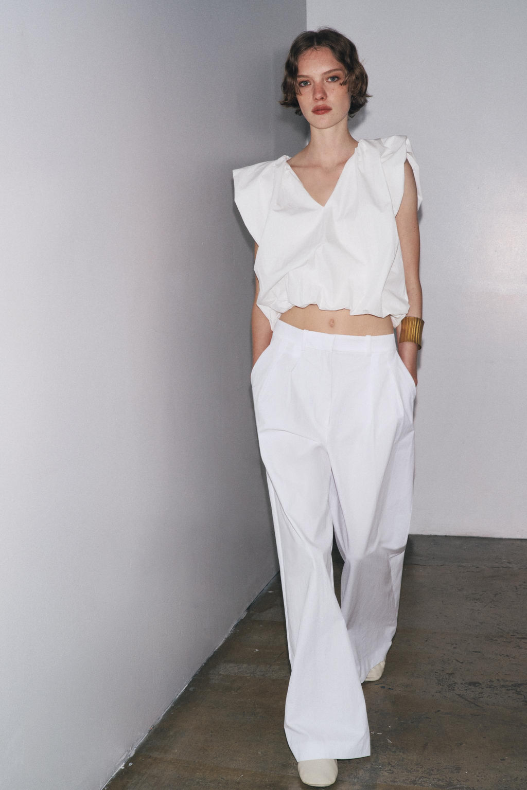 ZW COLLECTION POPLIN PEPLUM TOP - Zara фото 4