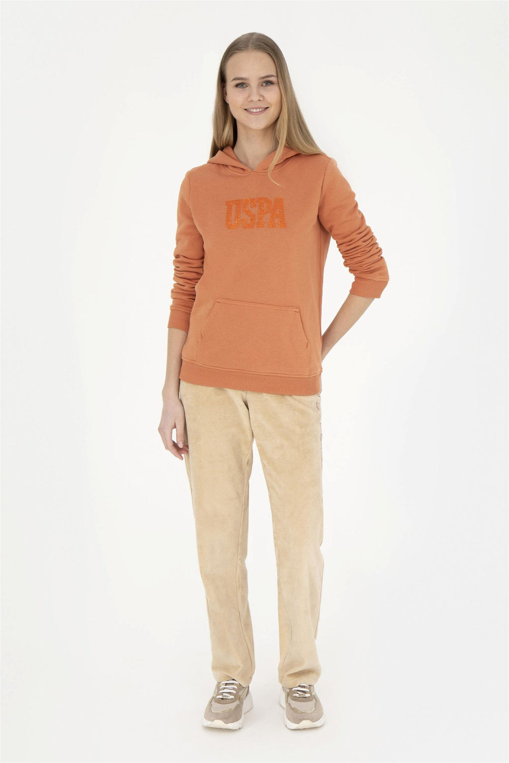 Женские спортивные штаны песочного цвета - U.s. polo assn фото 3