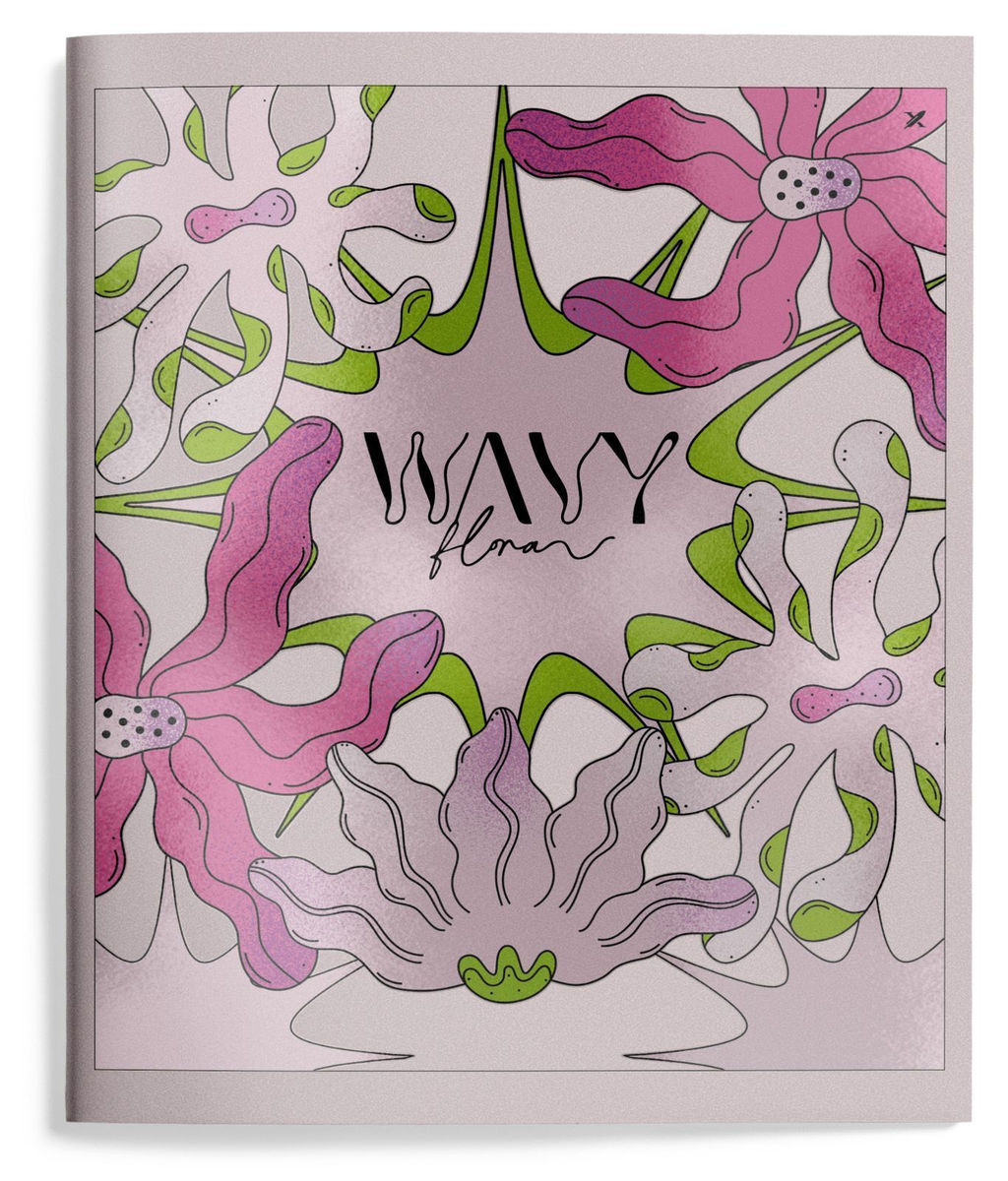 Тетрадь 48 л. А5 клетка, на скрепке, офсет LOREX WAVY FLORAL мелованный картон, запечатка форзаца, soft touch, выборочный УФ-лак - Buro фото 6