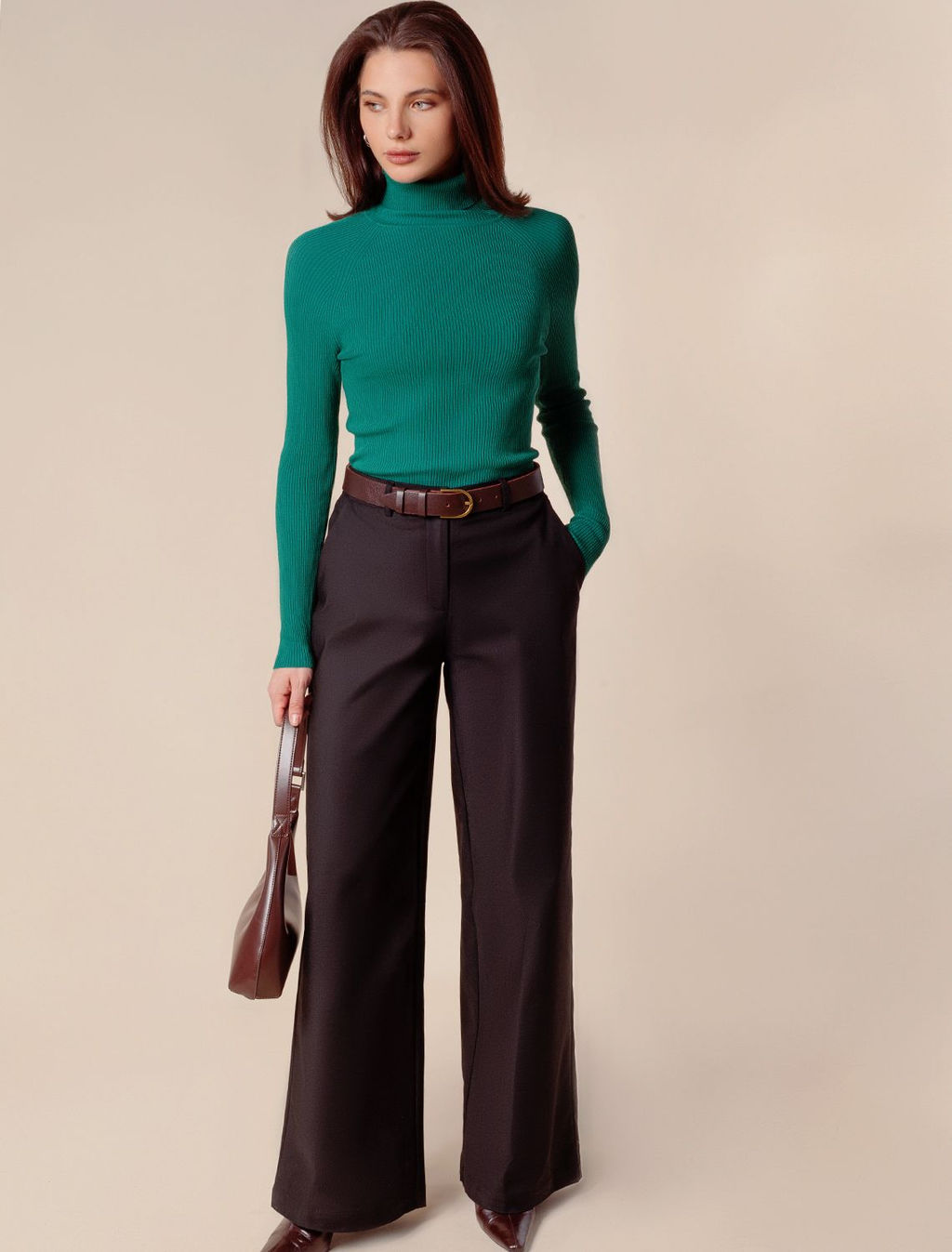 VILATTE / Свитер тонкой вязки в рубчик из вискозы  фото 4