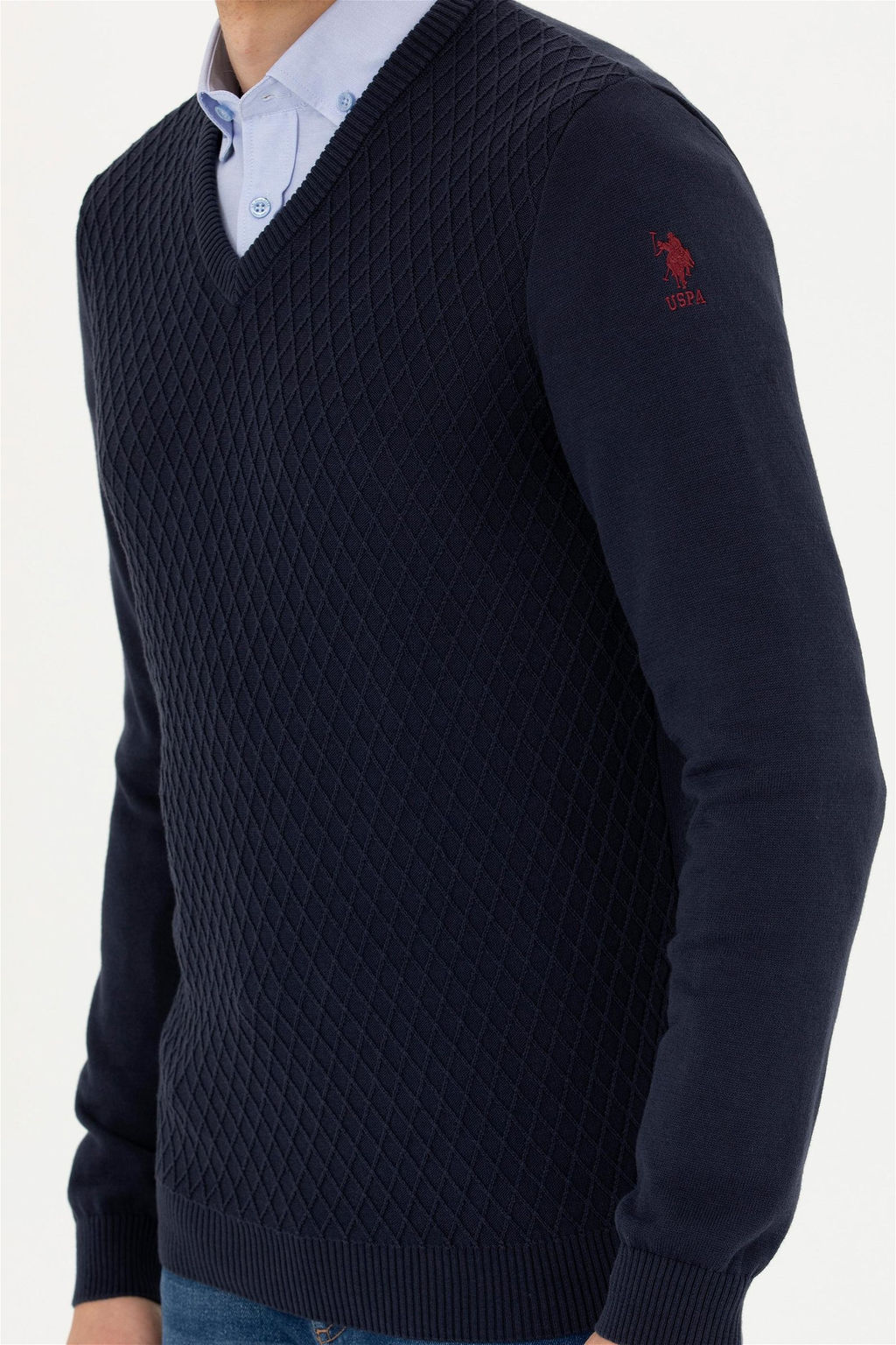 Мужской темно-синий свитер - U.s. polo assn фото 6