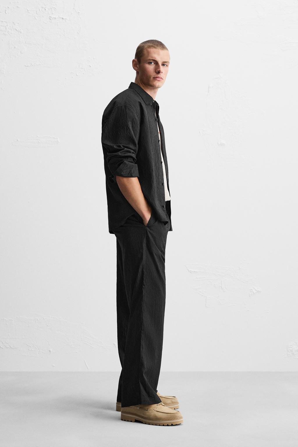 STRIPED MODAL BLEND TROUSERS - Zara фото 4