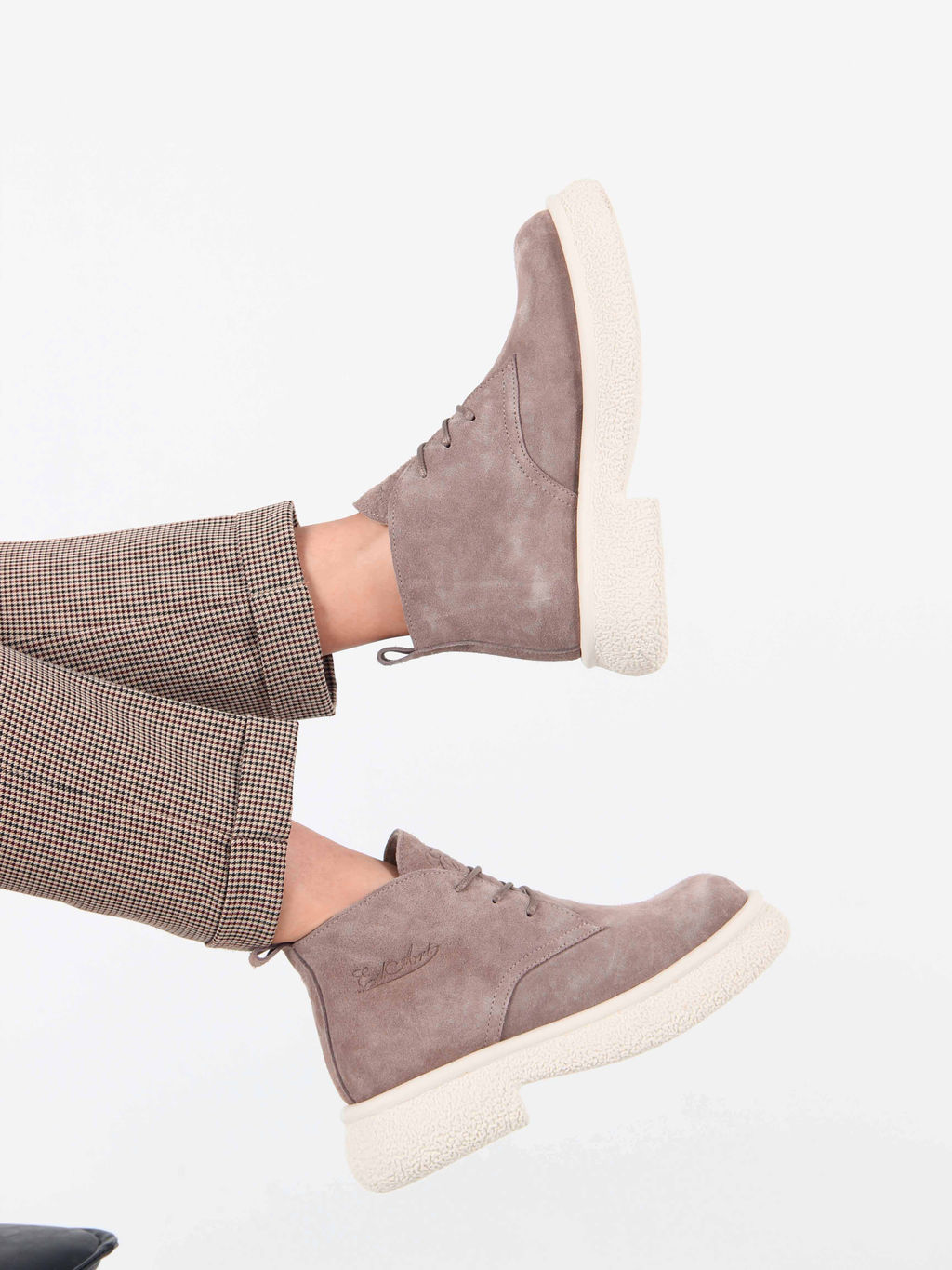 Ботинки 308.агатаw. капучино замш/Байка