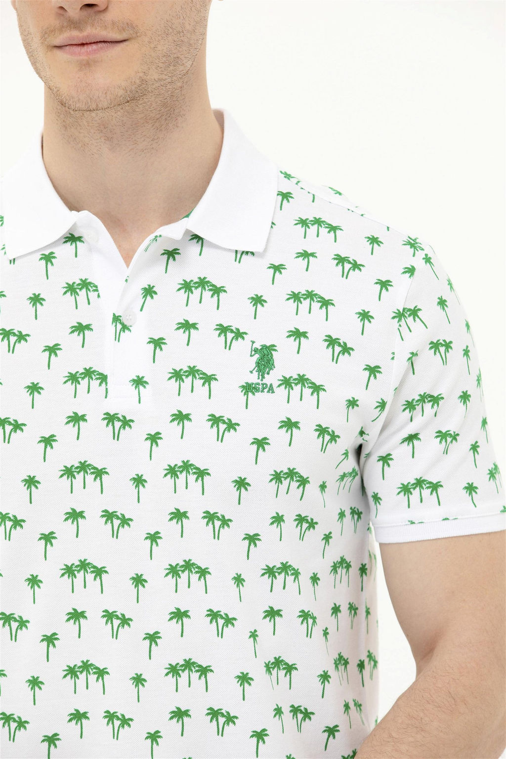 U. S. Polo Assn Мужская зеленая футболка с воротником-поло - U.s. polo assn фото 14