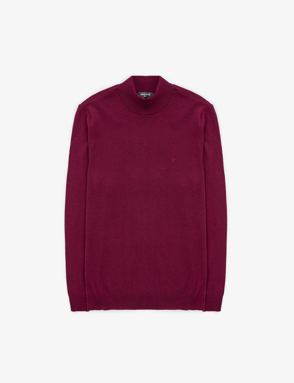 Bordo Slim Fit Yar_m Bal_k__ Yaka Basic Triko Kazak