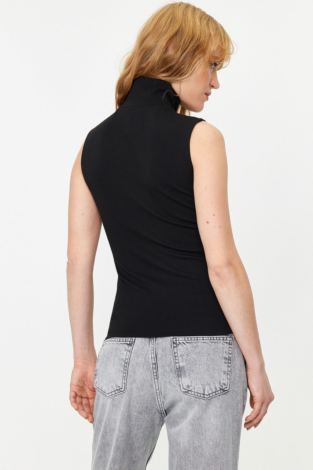 Vizon Dik Yaka Fermuarl? Fitted/Vucuda Oturan Esnek Orme Bluz TWOSS24BZ00070 - Trendyolmilla фото 13