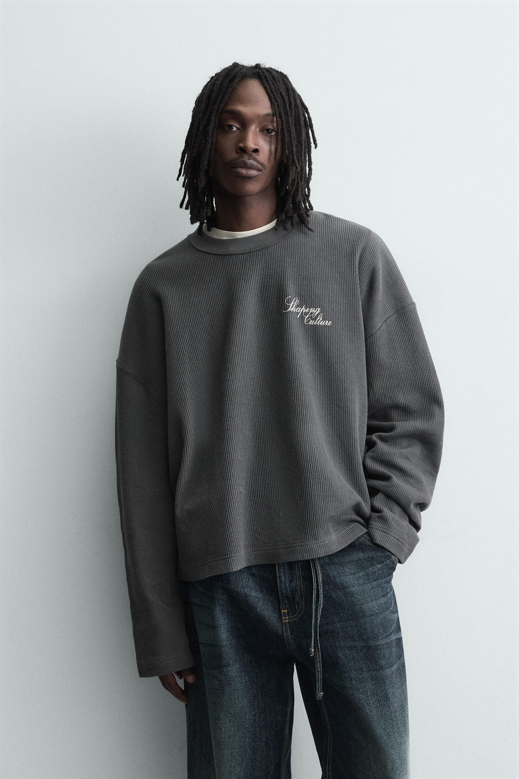 TEXTURED SWEATSHIRT WITH SLOGAN PRINT - Zara фото 2