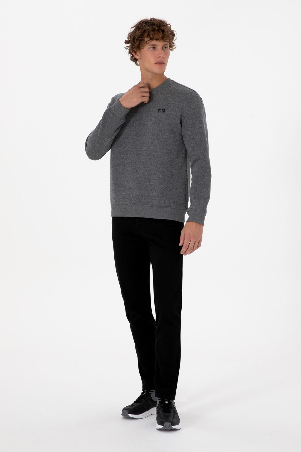 Erkek Antrasit Melanj Basic Sweatshirt - U.s. polo assn фото 4