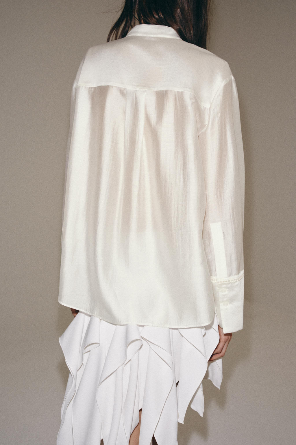 CAMISA BOLSILLO BORDADO ZW COLLECTION / Blanco - Zara фото 3