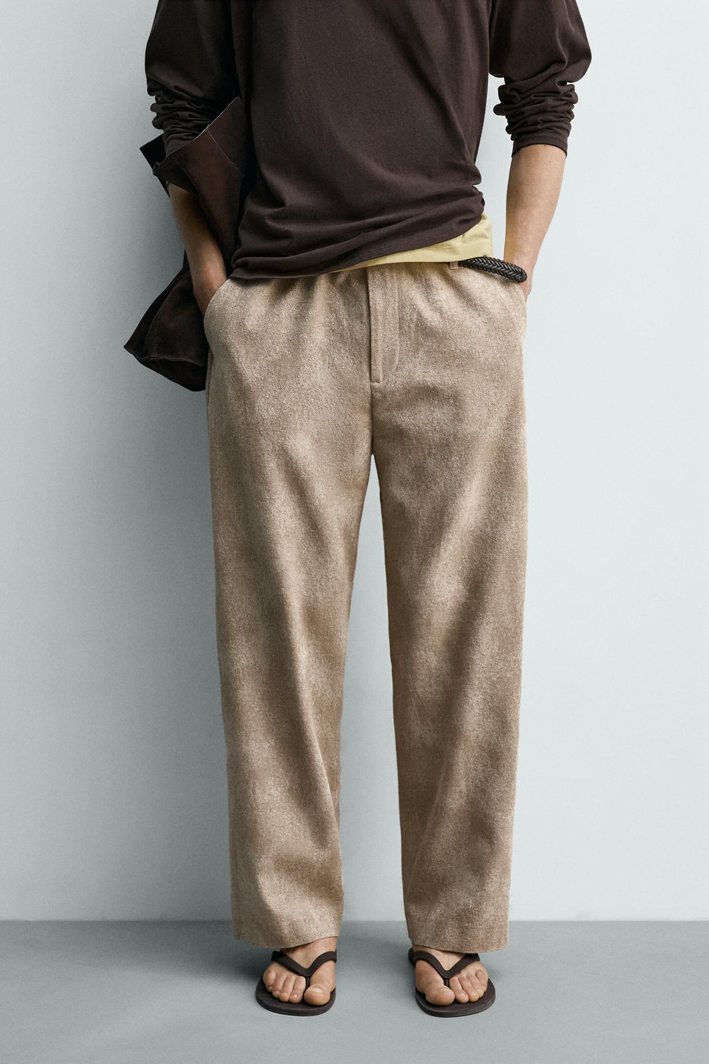PANTAL?N CHINO RELAXED FIT JACQUARD / Tostado - Zara фото 2