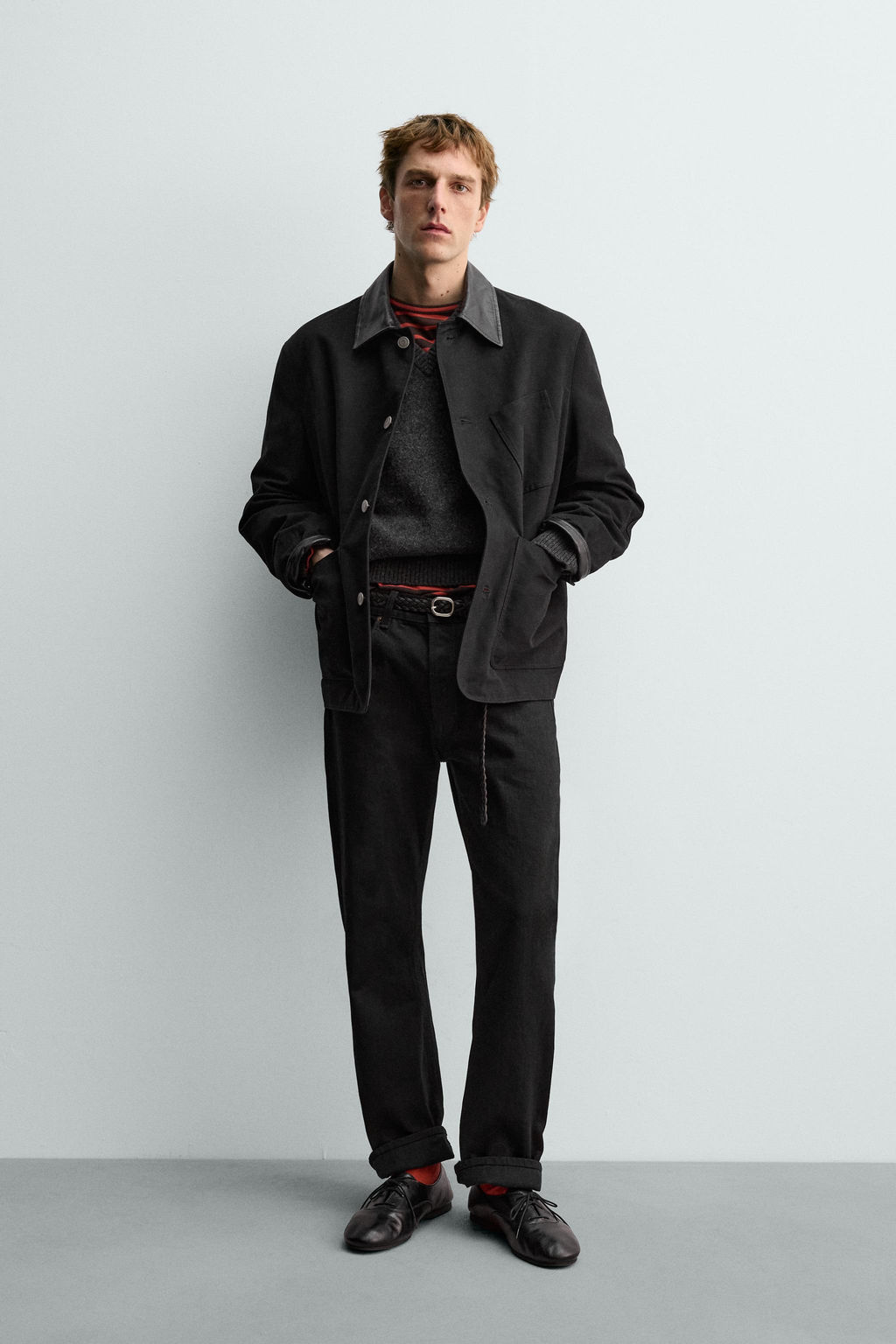 LEATHER COMBINATION JACKET AARON LEVINE X ZARA  фото 10