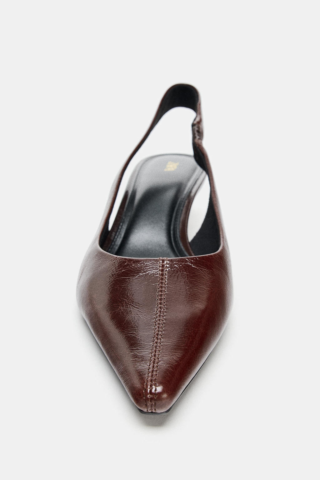 LEATHER SLINGBACK HEELS - Zara фото 6