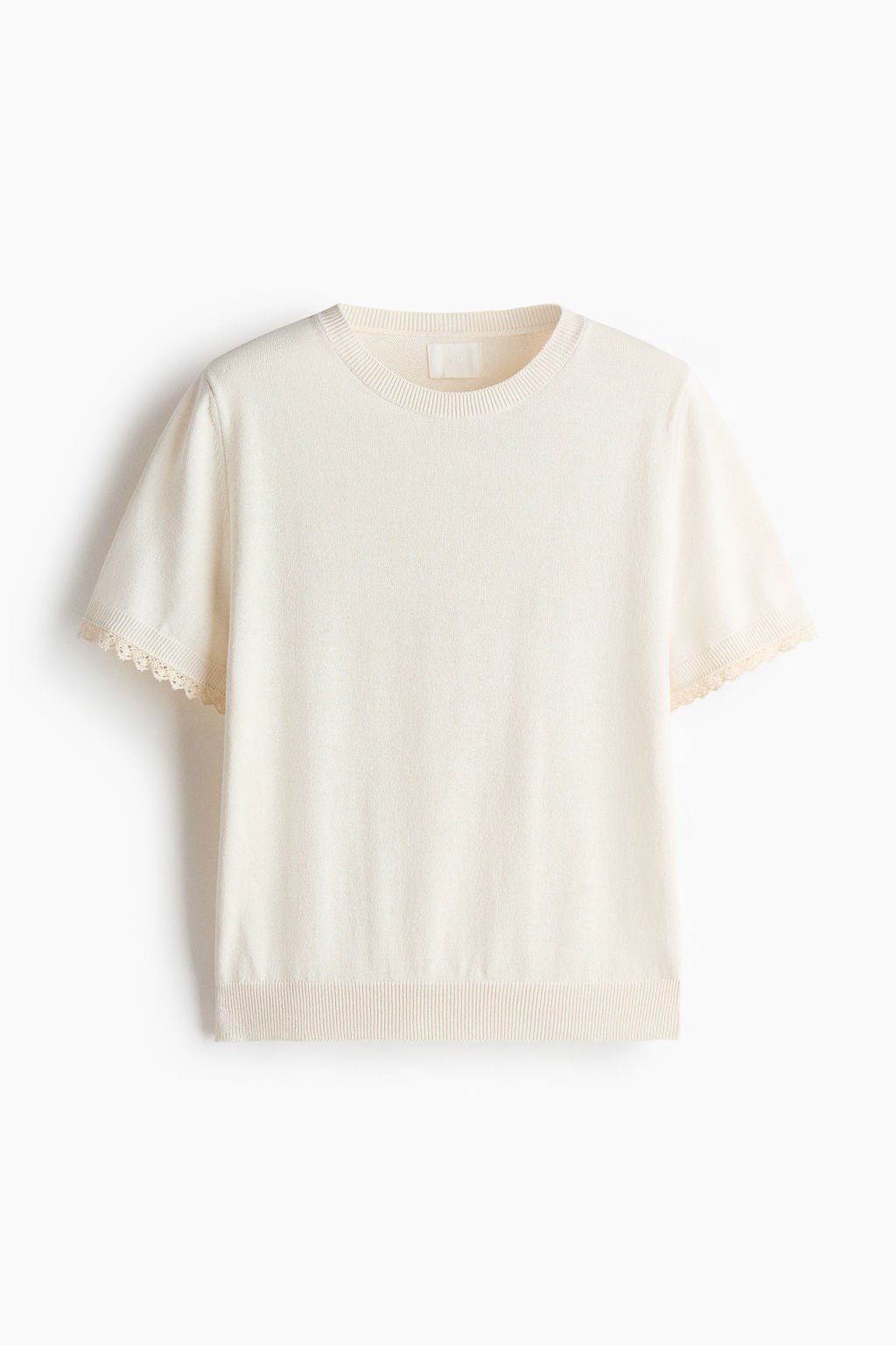 Top de punto fino con ribetes de encaje - H&m фото 2