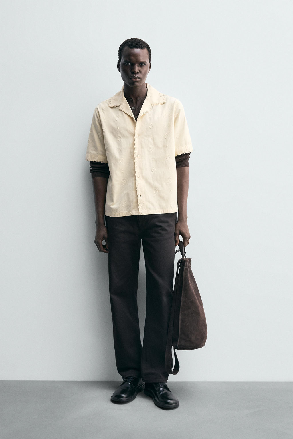 EMBROIDERED GEOMETRIC JACQUARD SHIRT