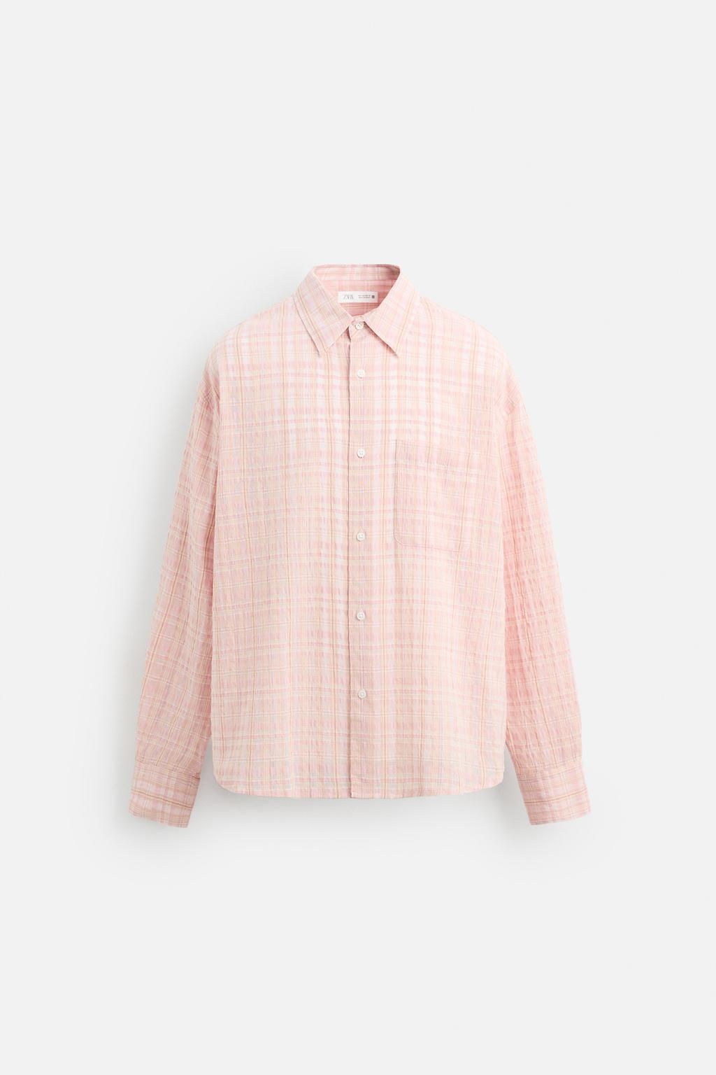 TEXTURED CHECK SHIRT - Zara фото 7