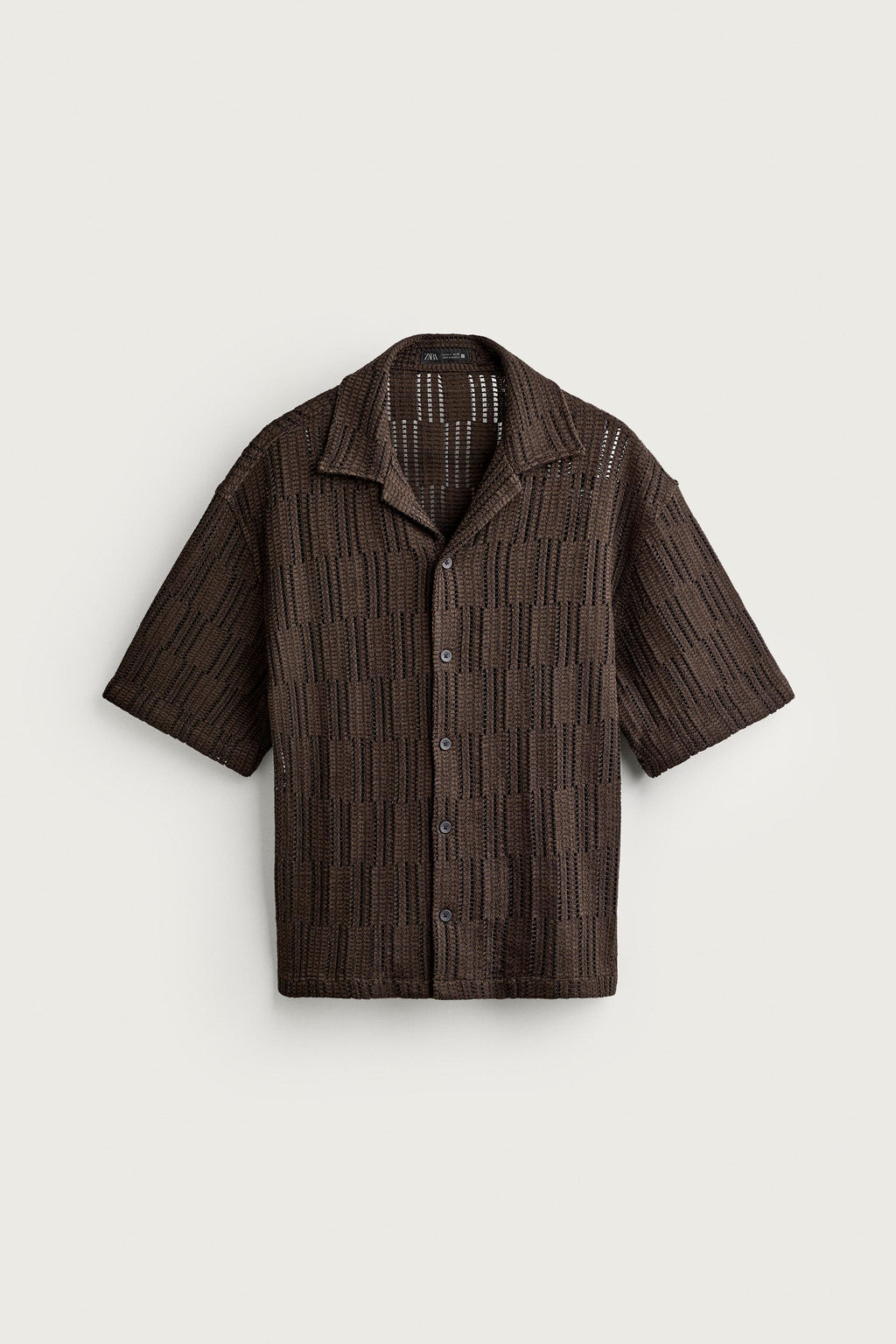 CAMISA RELAXED FIT ESTRUCTURA CALADA / Marr?n - Zara фото 7