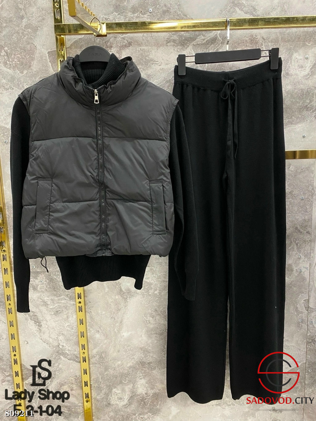 Жилетки, трикотажный костюм, Брюки палаццо, Кофта с воротником - Bruno фото 6