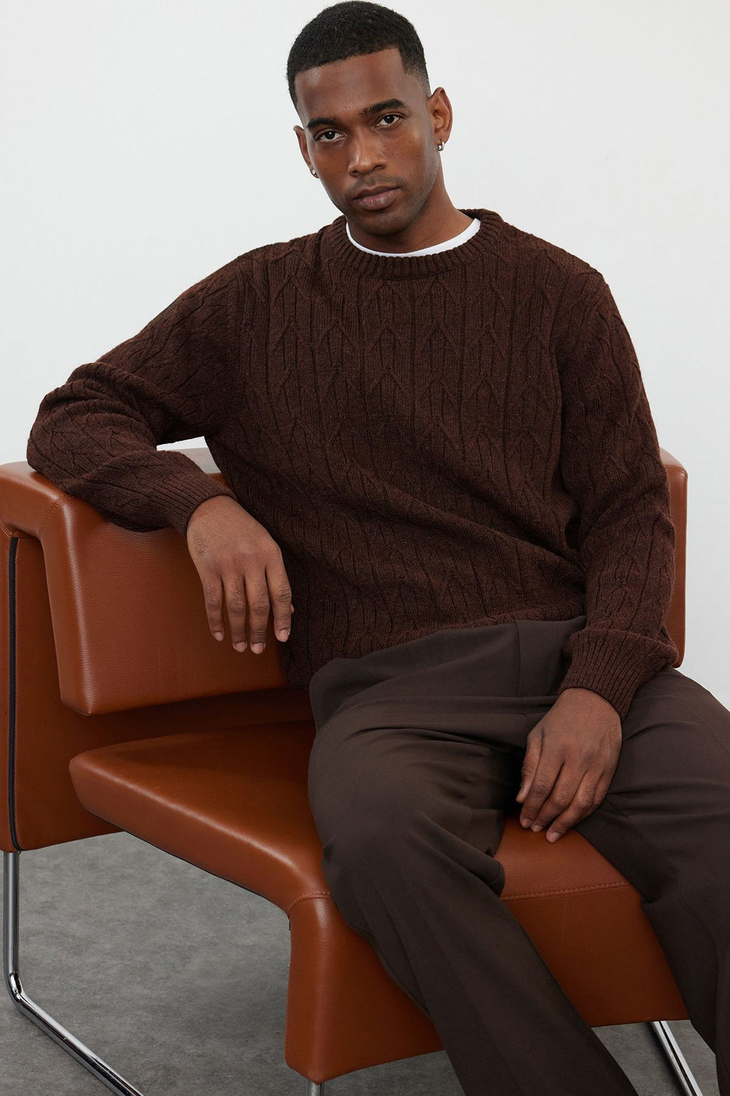 TRENDYOL MAN Zumrut Yesili Regular Bisiklet Yaka Dokulu Kazak TMNAW25KZ00021 - Trendyolmilla фото 8