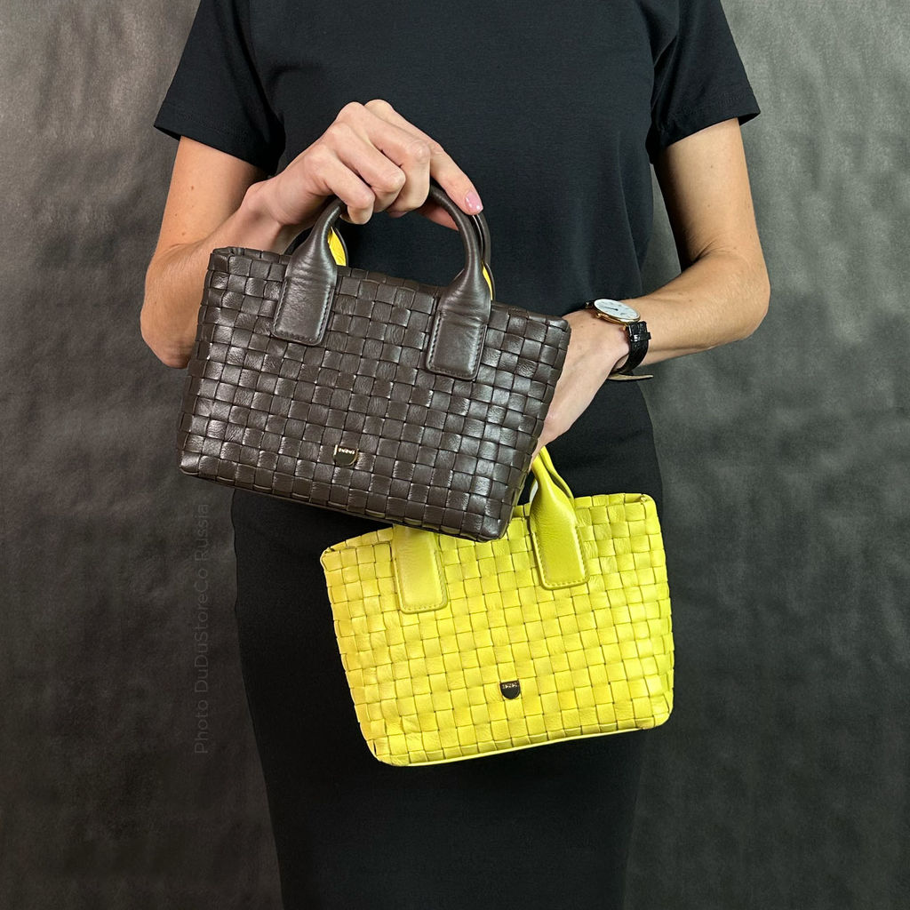 Итальянская миниатюрная женская сумочка DuDu Bags серии Ibiza | цитрусовый желтый - Dudubags фото 7