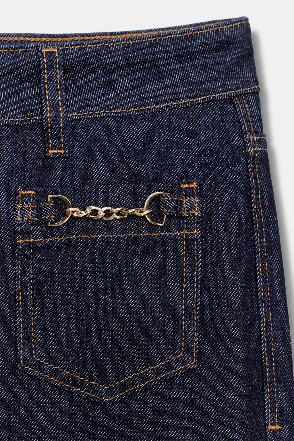 Z1975 MID-WAIST WIDE-LEG JEANS WITH CHAINS - Zara фото 8