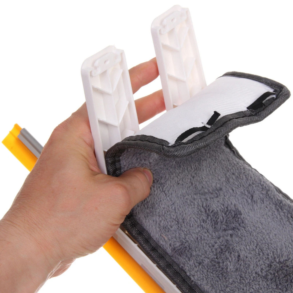 Швабра с отжимом, ручка 125 см "Skay" цвет белый в комплекте две насадки