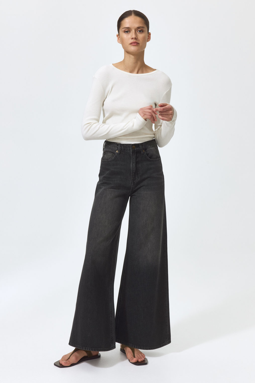 Super Wide High Waist Jeans - H&m фото 6