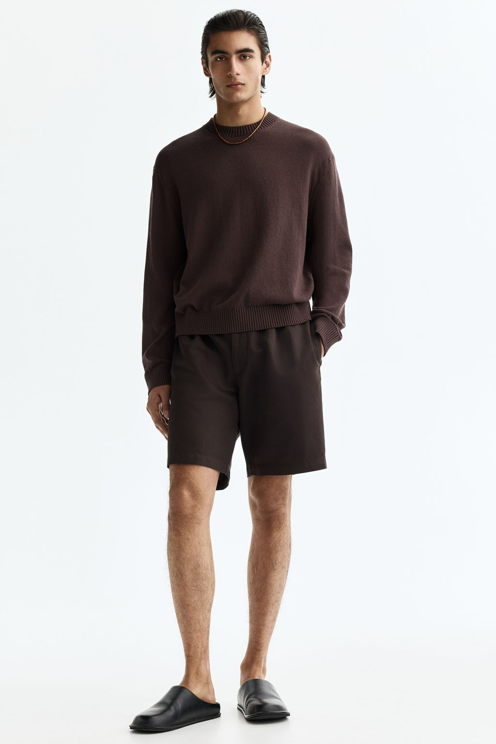 Pantal?n corto en mezcla de lino Relaxed Fit - H&m фото 5