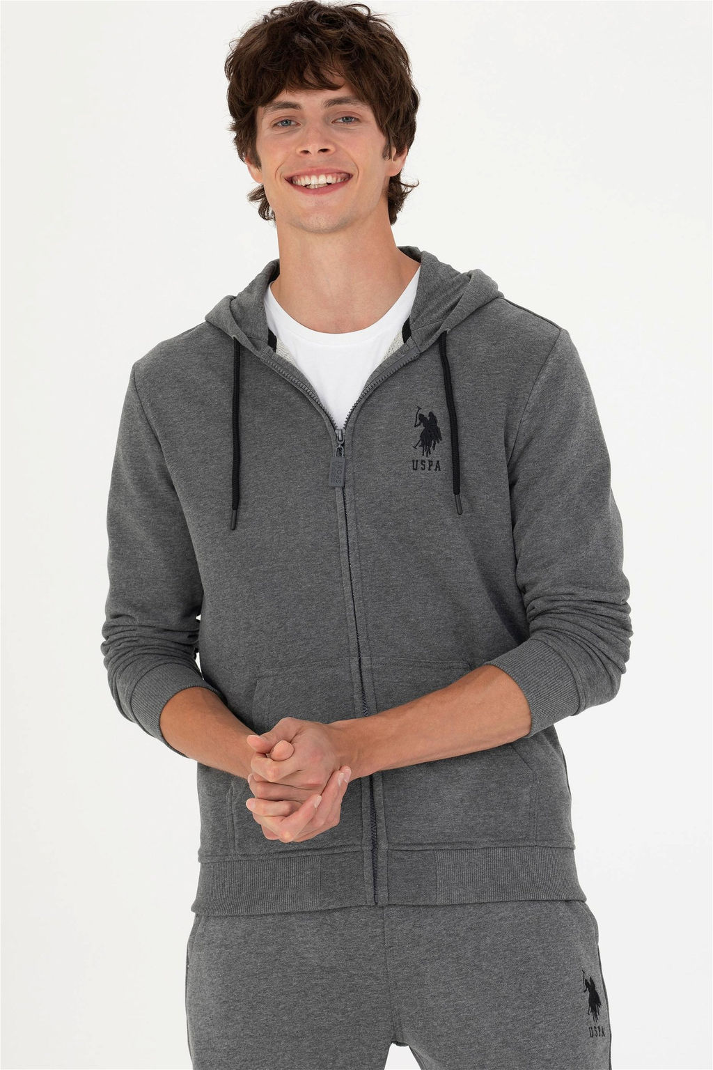 Мужской свитшот антрацитового меланжа - U.s. polo assn фото 8